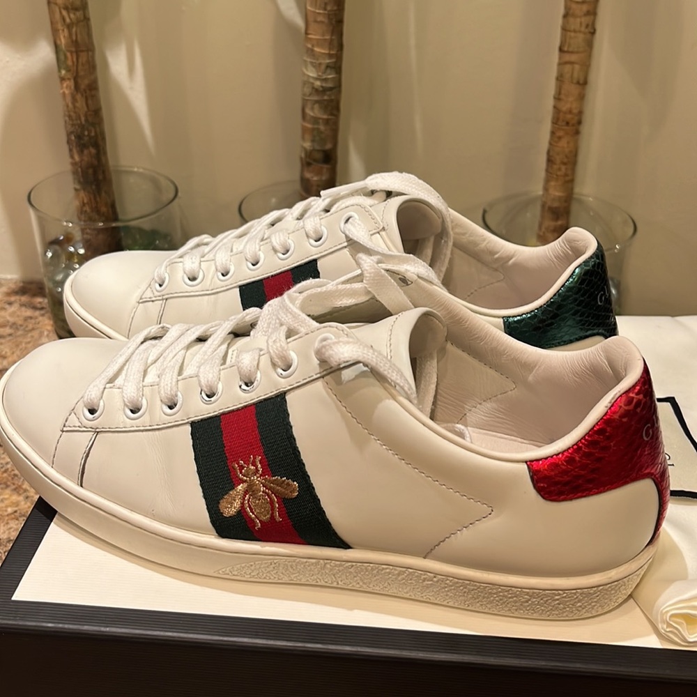 Gucci Ace White Sneakers with bee